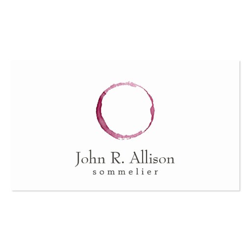 Wine Stain Sommelier Simple Business Card