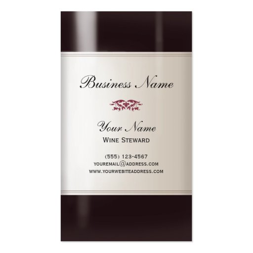 Wine Steward  Business Card (front side)
