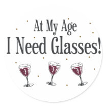 Wine Round Stickers