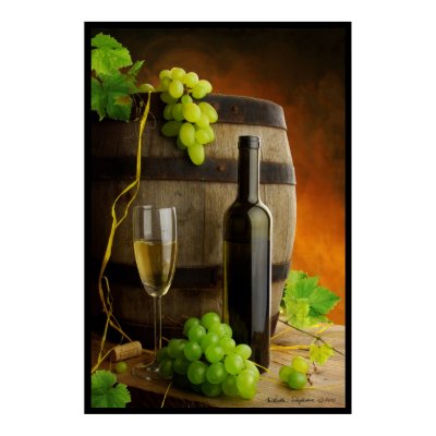 Wine still life poster