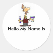Wine_Taster, Hello My Name Is Round Sticker