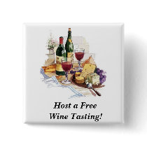 wine-tasting-7, Host a Free Wine Tasting! Pinback Button