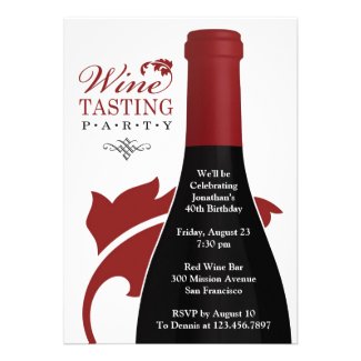 Wine Tasting Birthday Party Flat Invitation