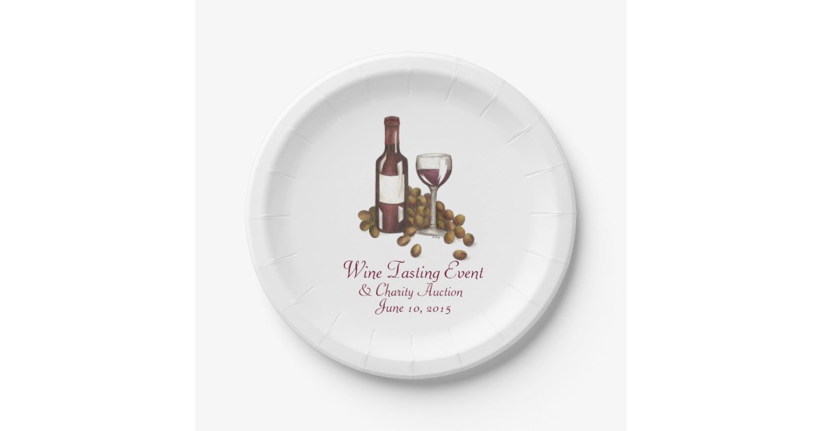 Wine Tasting Cocktail Party Paper Plates Zazzle
