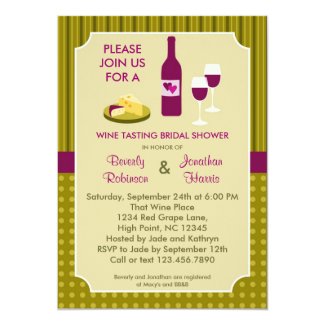 Wine Tasting Couple's Bridal Shower Invitation