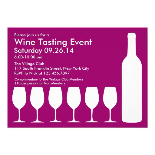 Wine Tasting Event Flat Invitation (front side)