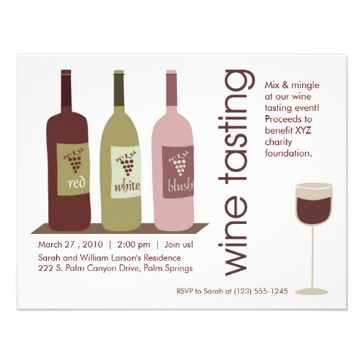 Wine Tasting Invitation 4.25" X 5.5" Invitation Card | Zazzle