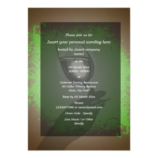 Wine tasting pairing party ~ elegant 5 x 7 invite