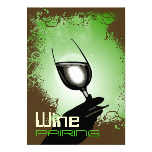 Wine tasting pairing party ~ elegant 5 x 7 invite (front side)