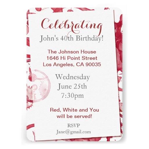 WINE TASTING PARTY CARDS