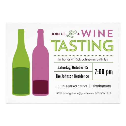 Wine Tasting Party Invitation (front side)