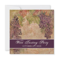 Wine Tasting Party Invitation Aged Grape Vineyard invitation