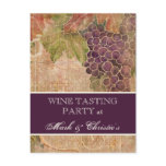 Wine Tasting Party Invitation Aged Grape Vineyard Postcard