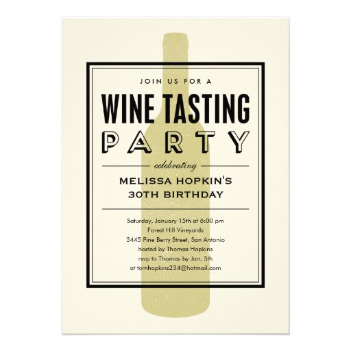 Wine Tasting Party Invitations (front side)