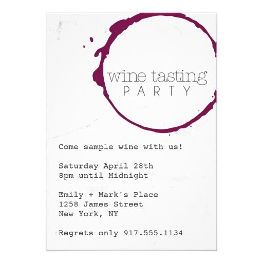 Wine Tasting Party Invite (front side)
