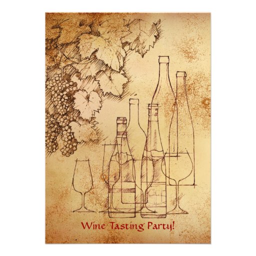 Wine Tasting Party Personalized Invitation (front side)