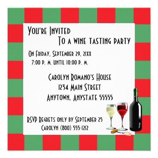 Wine Tasting Party Personalized Invite