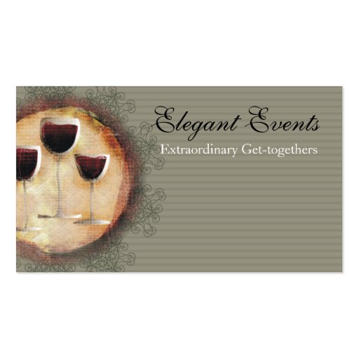 Wine tasting sommelier catering business card, ... (front side)