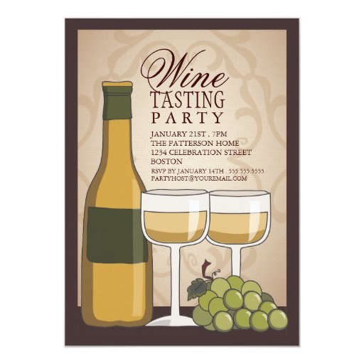 Wine Tasting Tuscan Old World Party Invitation (front side)