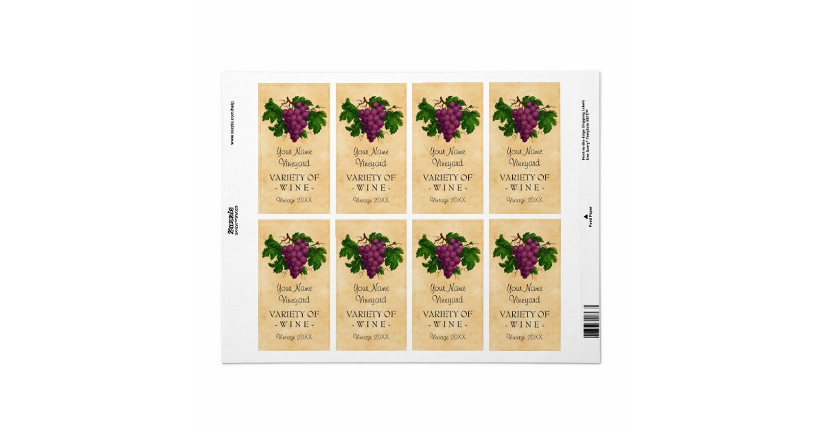 wine template vintage grapes personalized bottle label free quinceanera invitations templates