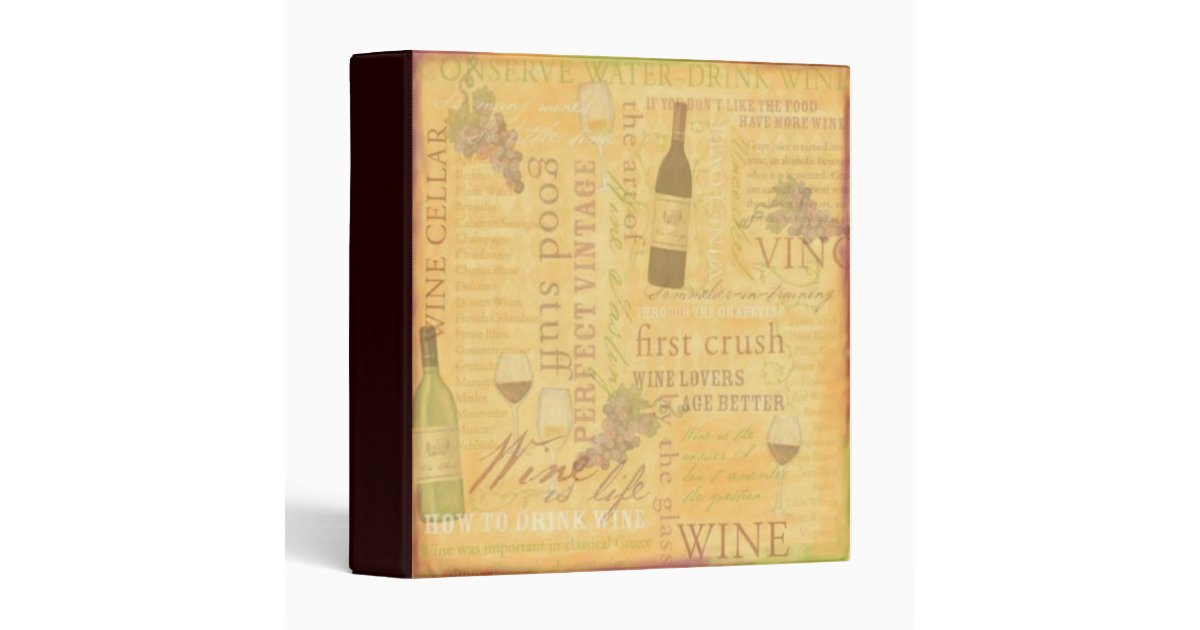 Wine Theme Binder Zazzle