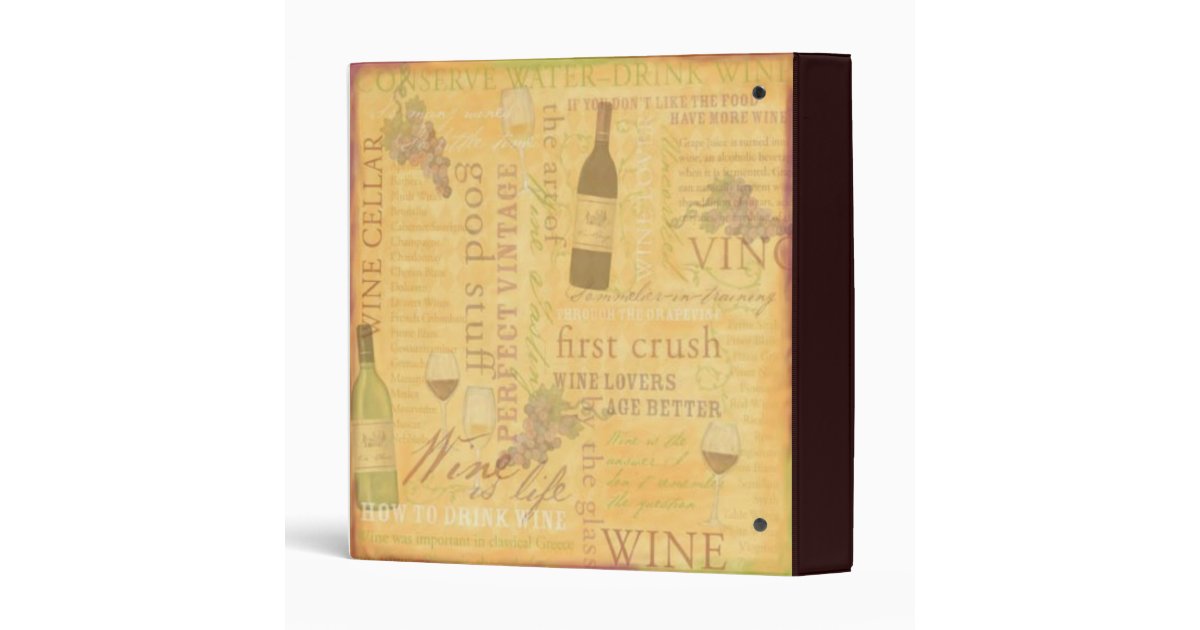 Wine Theme Binder Zazzle