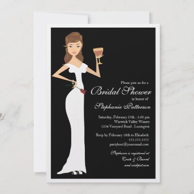 Wine Theme Bridal Shower Celebration Invitation
