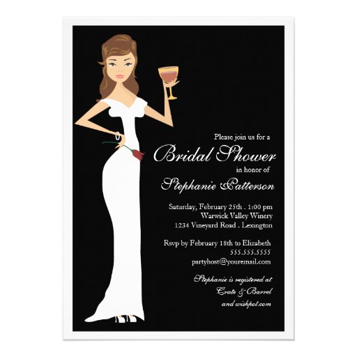 Wine Theme Bridal Shower Celebration Invitation (front side)