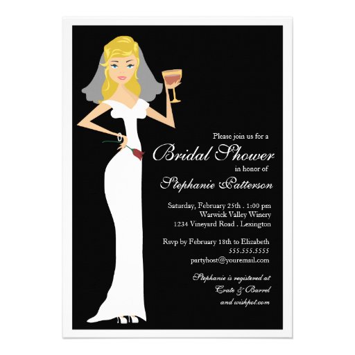 Wine Theme Bridal Shower Celebration Invitation (front side)