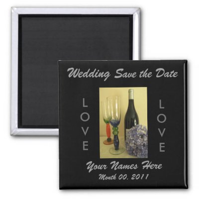 Wine theme save the date wedding announcement magnets