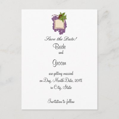 Wine Themed Save the Date Postcards