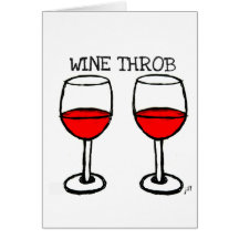 "WINE THROB" FUN RED WINE PRINT CARDS