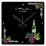 Wine Time Personalized Wallclock