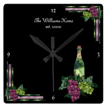Wine Time Personalized Wallclock