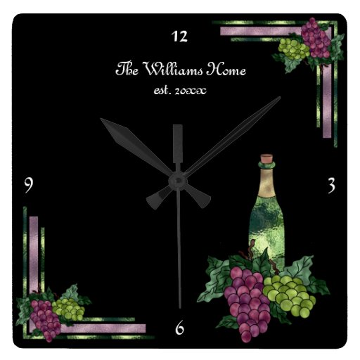 Wine Time Personalized Wallclock