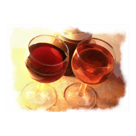 Wine Toast in Watercolor print