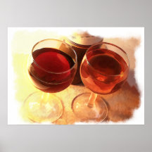 Wine Toast in Watercolor Print