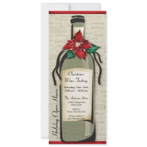 Wine Varietal and Whimsical Bottle Holiday Party Personalized Announcements