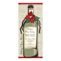 Wine Varietal and Whimsical Bottle Holiday Party Personalized Announcements