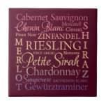 Wine Varietals Decorative Ceramic Tile
