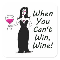 Wine Vixen Simply Wicked When You Can't Win, Wine Sticker