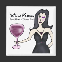 Wine Vixen "Wicked Girl" Magnet by Victoreeah Wine Vixen "Wicked Girl" Magnet