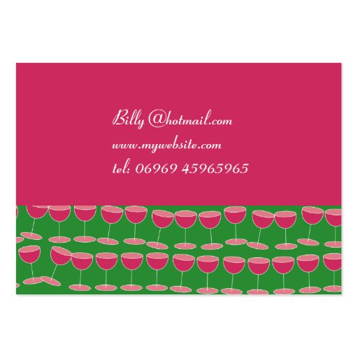 Wine Wallpaper Business Card Templates (back side)