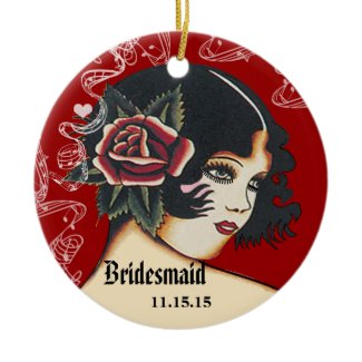 Wine Wedding Gown Bridesmaid Christmas Ornament ornament