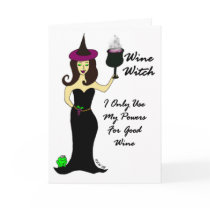 Wine Witch Halloween Card