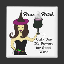 Wine Witch Magnet by Victoreeah Wine Witch Magnet