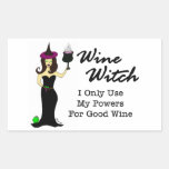 Wine Witch Rectangular Stickers