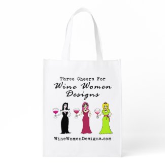 Wine Women Designs Promotional Value Reusable Grocery Bags