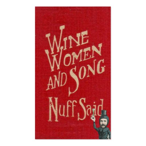 Wine Women & Song Business Card Templates (back side)