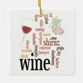 Wine Word Cloud Design Ornament